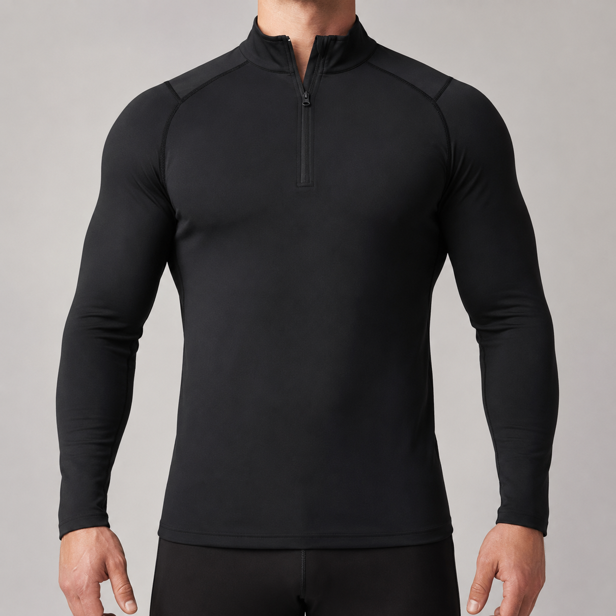 Performance Quarter-Zip Mock Neck Top