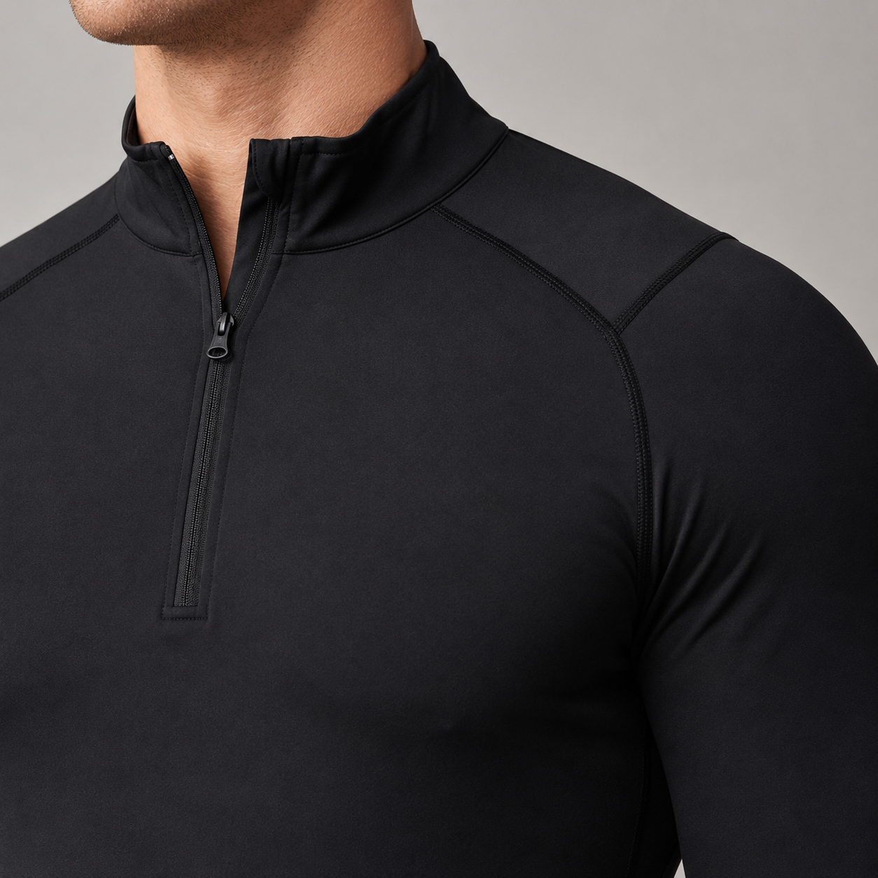 Performance Quarter-Zip Mock Neck Top