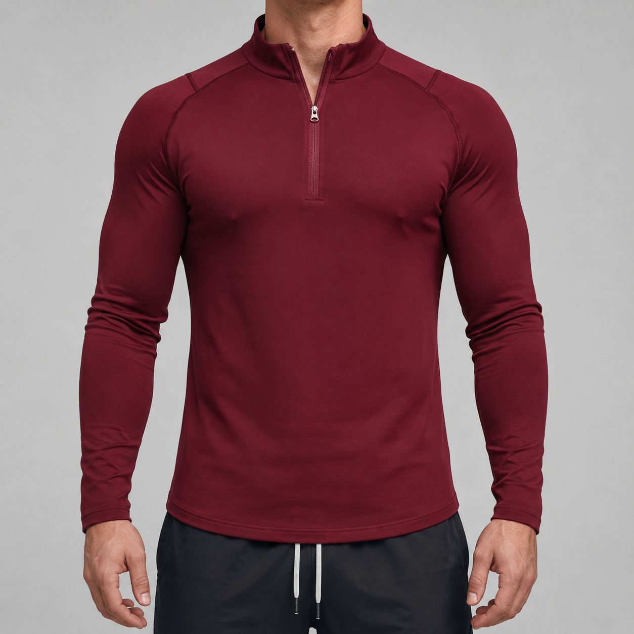 Performance Quarter-Zip Mock Neck Top