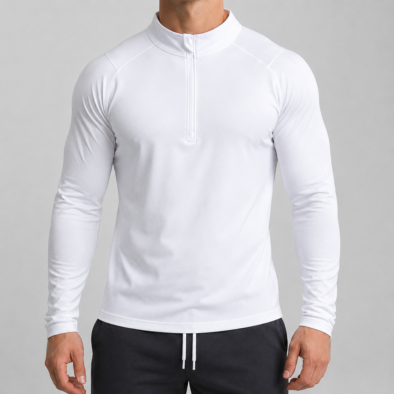 Performance Quarter-Zip Mock Neck Top