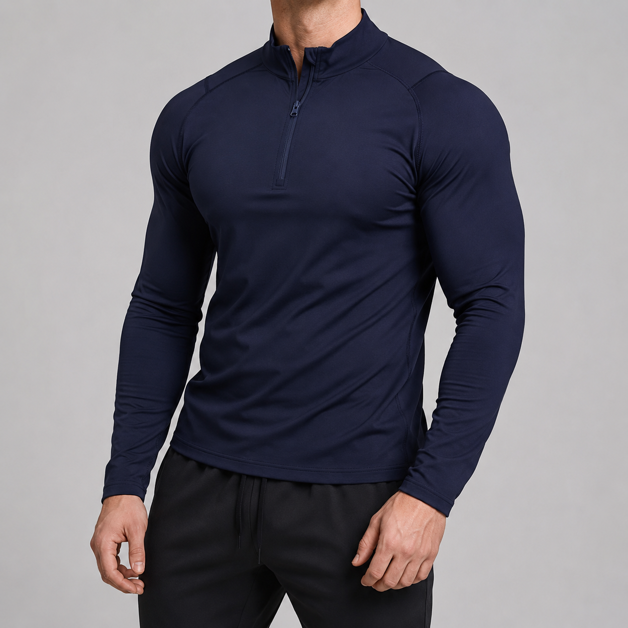 Performance Quarter-Zip Mock Neck Top