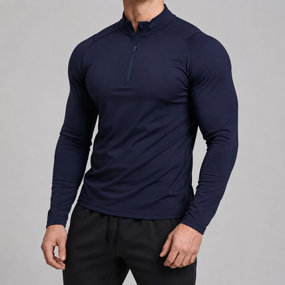 Performance Quarter-Zip Mock Neck Top