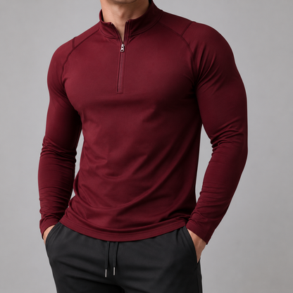 Performance Quarter-Zip Mock Neck Top