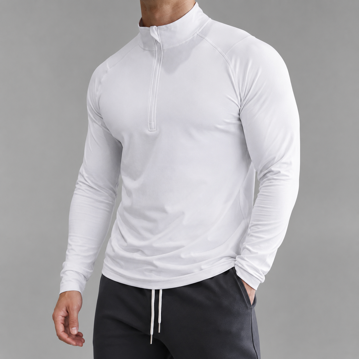 Performance Quarter-Zip Mock Neck Top