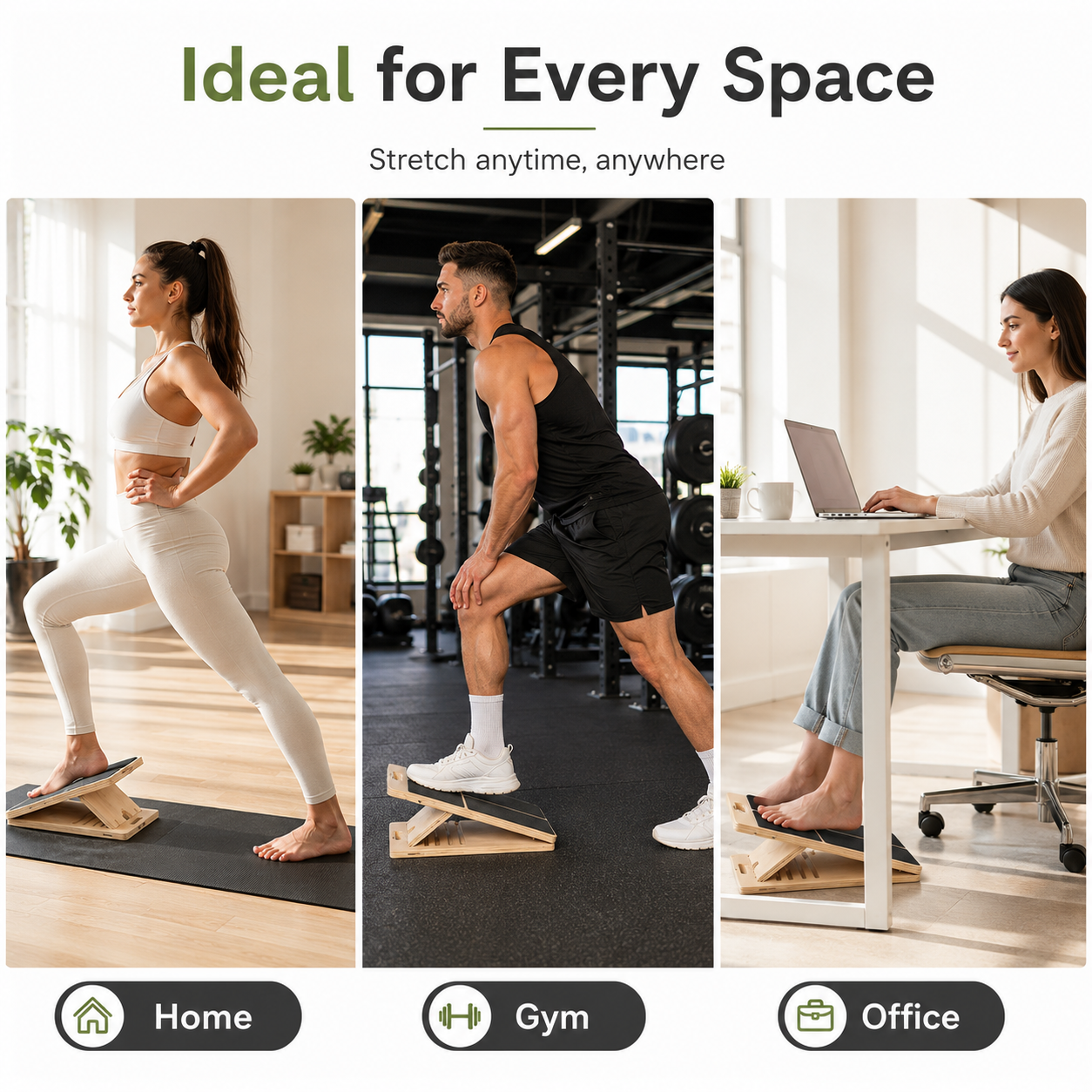 Adjustable Wooden Slant Board for Calf Stretching