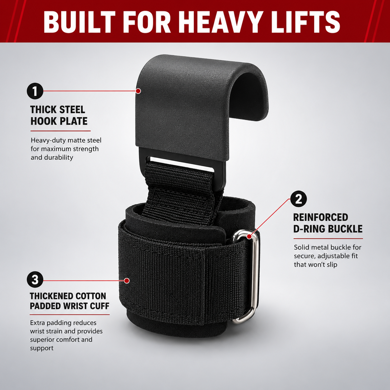 FitWrld Heavy Duty Lifting Hooks