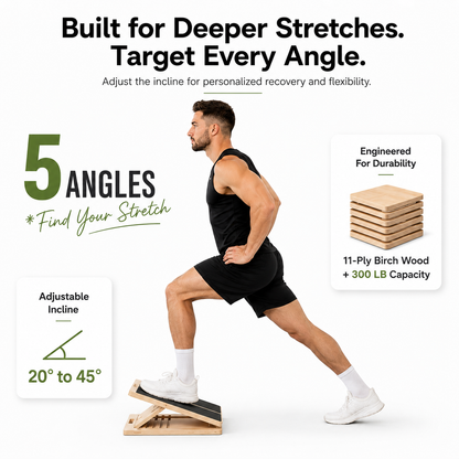 Adjustable Wooden Slant Board for Calf Stretching