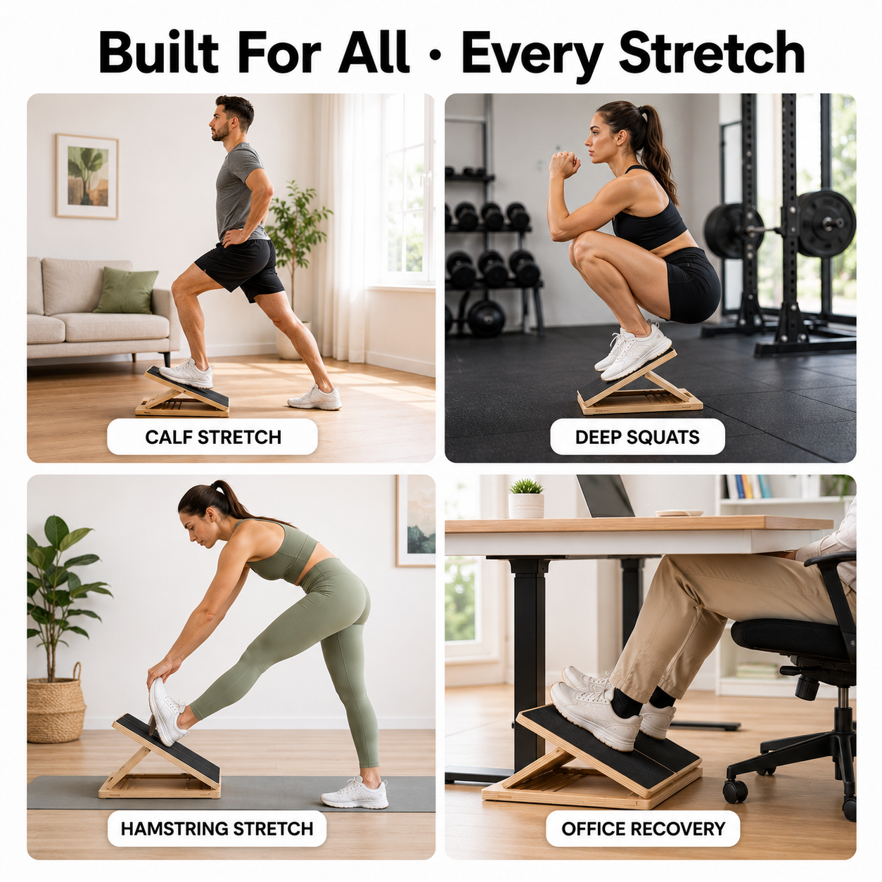 Adjustable Wooden Slant Board for Calf Stretching